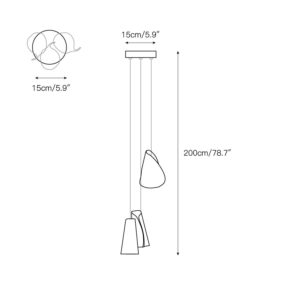 Ulfuvye Porcelain Ceramics Pendant Lamp - Lamp Copper