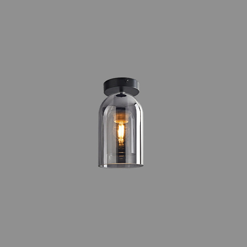 Arisha Moderna LED Plafoniere Cilindro Vetro Trasparente Cognac/Grigio Corridoio/Soggiorno/Camera da Letto