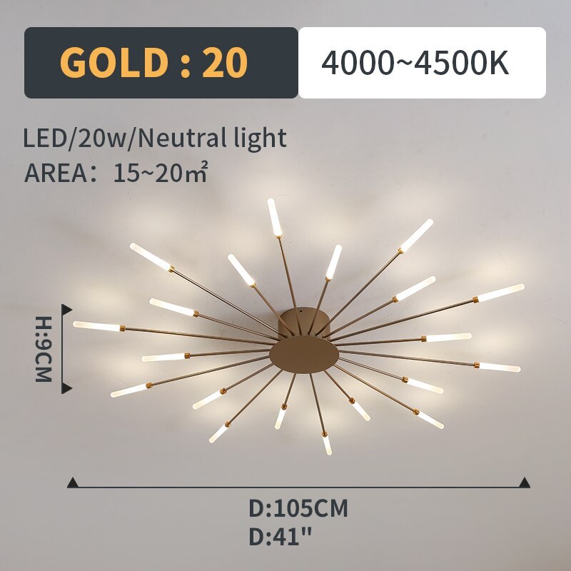 Arisha Moderni LED Montaggio Incasso Plafoniere Fuochi Artificiali