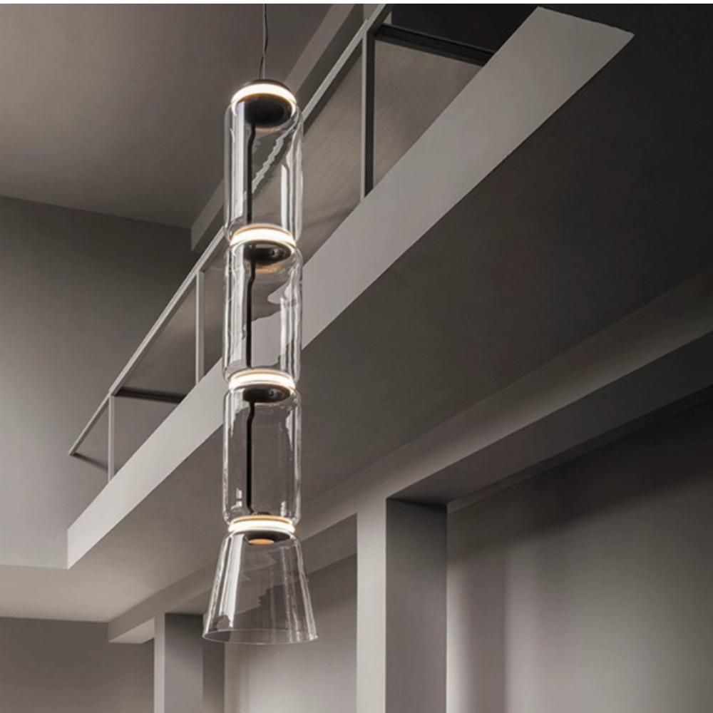 Valentina Minimalista LED Combinazione Lampade a Sospensione Metallo Vetro Nero Soggiorno/Camera da Letto