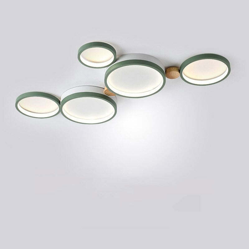 Arisha Minimalismo LED Plafoniera Bianco Rotonda Metallo Legno Soggiorno/Camera da Letto/Sala da Pranzo