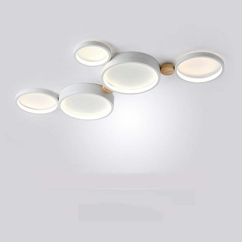 Arisha Minimalismo LED Plafoniera Bianco Rotonda Metallo Legno Soggiorno/Camera da Letto/Sala da Pranzo