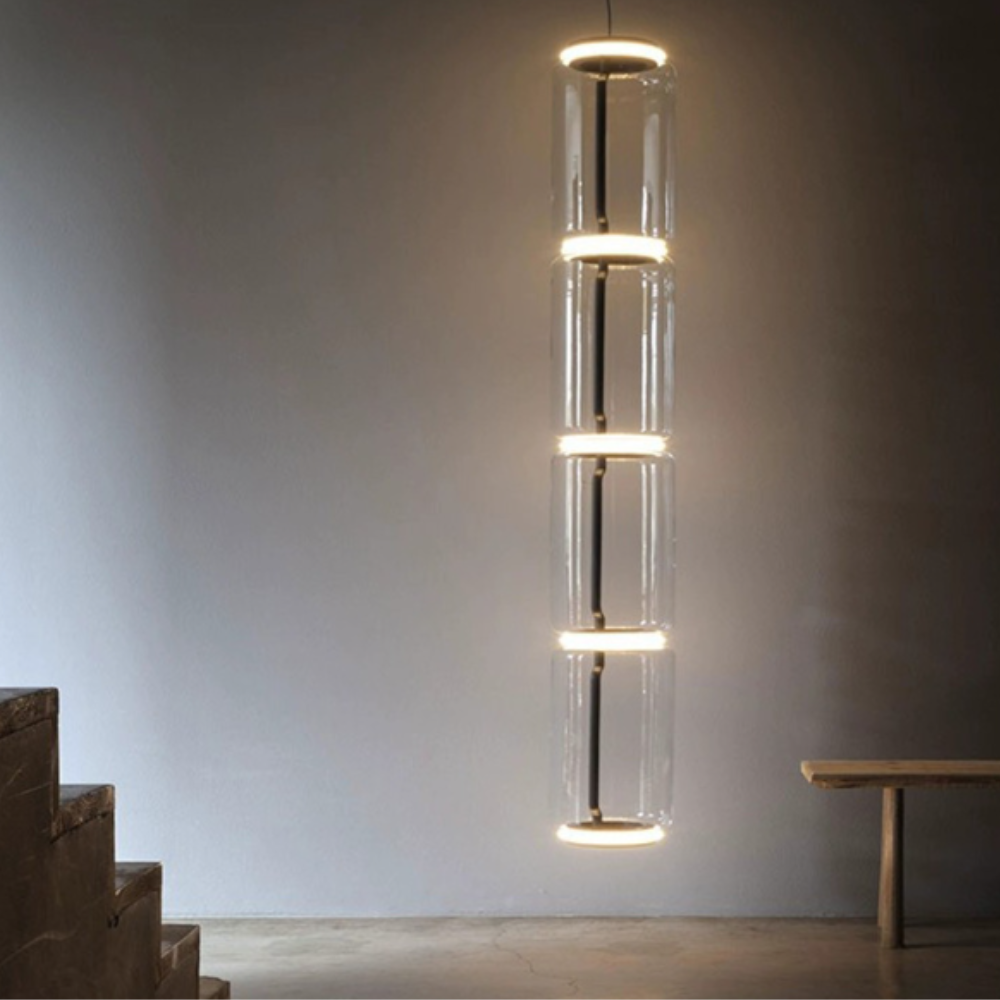 Valentina Minimalista LED Combinazione Lampade a Sospensione Metallo Vetro Nero Soggiorno/Camera da Letto