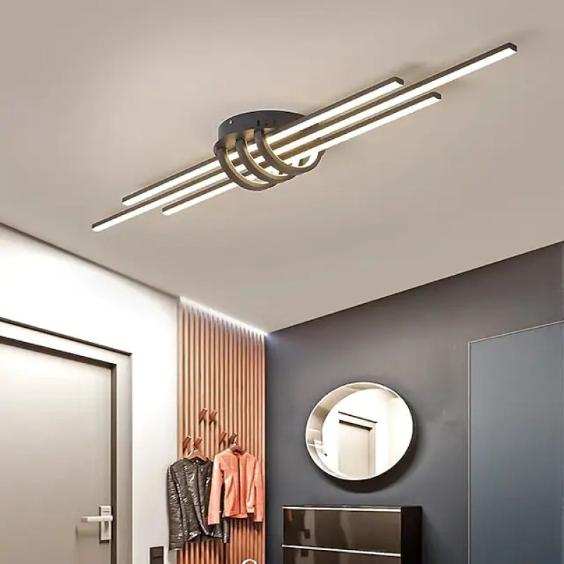 Arisha Moderna Insolito LED Plafoniera Nero/Bianco Metallo Acrilico Lineari Soggiorno/Camera da Letto