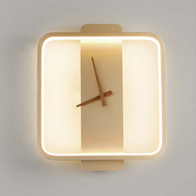 Nordic Moderno LED Orologio Applique Quadrato/Girare Metallo Acrilico Oro/Nero Soggiorno/Camera da Letto