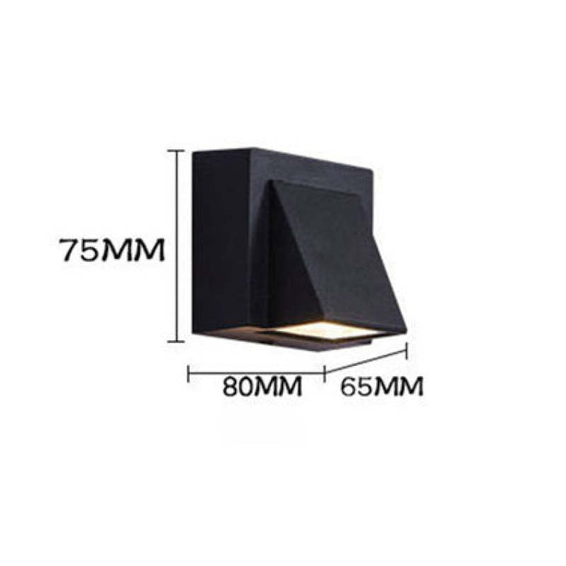 Ray Moderna Minimalismo LED Applique da Esterni Metallo Nera Piccolo Corridoio/Giardino