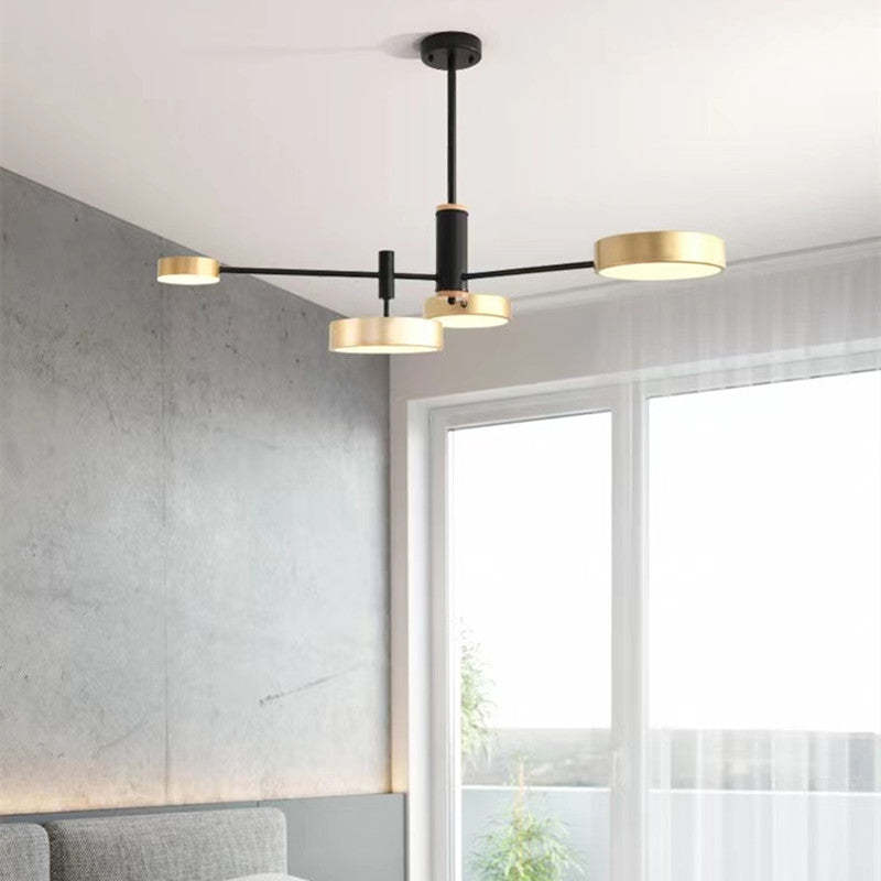 Arisha Design LED Lampade a Sospensione Metallo/Legno Grigio/Bianco/Oro Soggiorno/Camera da Letto