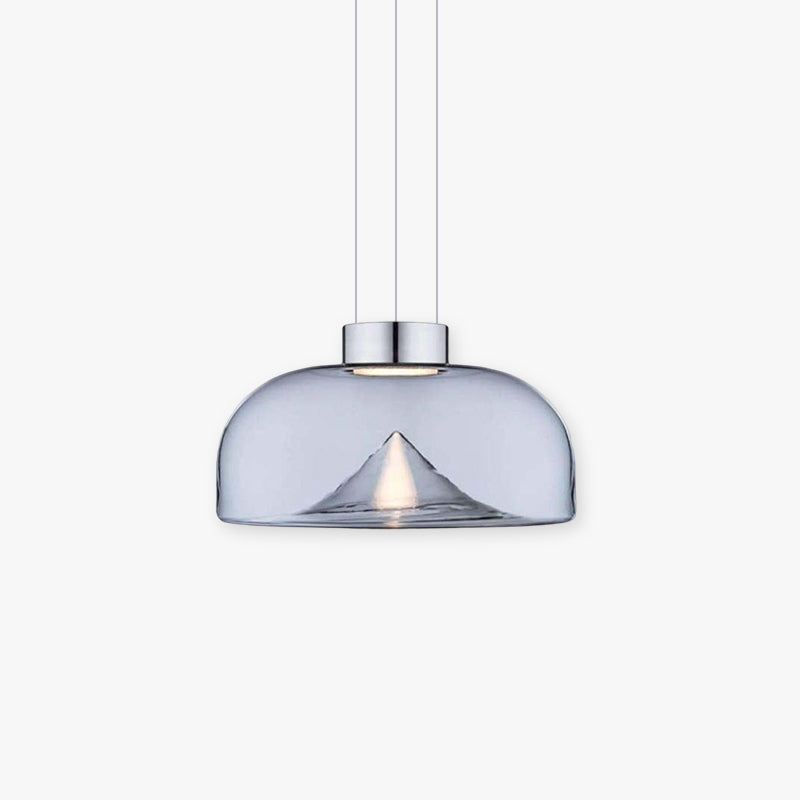 Arisha Moderna Montagna LED Lampada a Sospensione Vetro Metallo Trasparente Camera da Letto