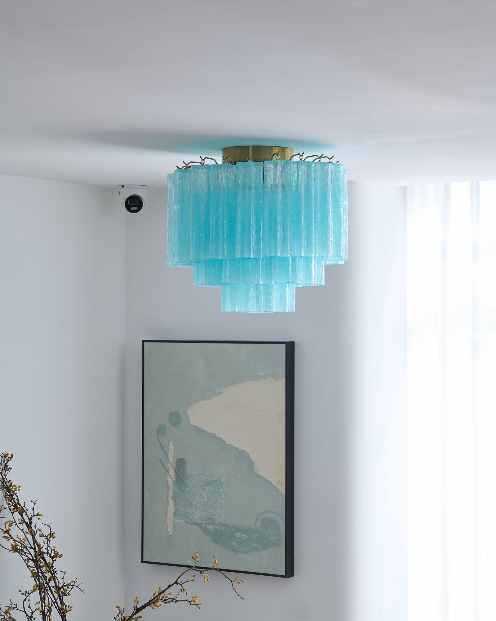 Aurora Ceiling Lamp White Murano Glass Layered Elegant Modern - Neutralighting