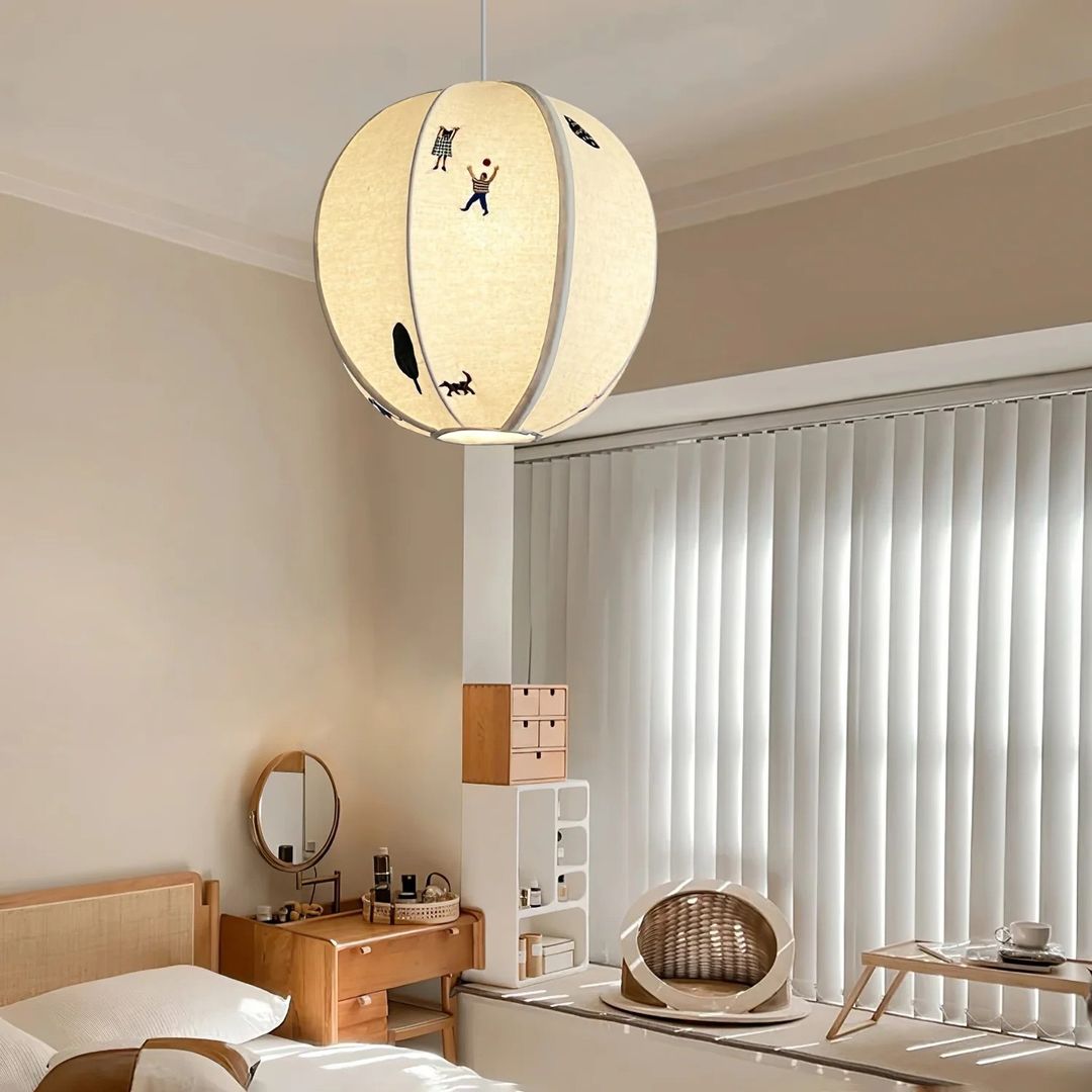 Ritta Design Globo Metallo Stoffa LED Lampade a Sospensione Stuio Camera da Letto