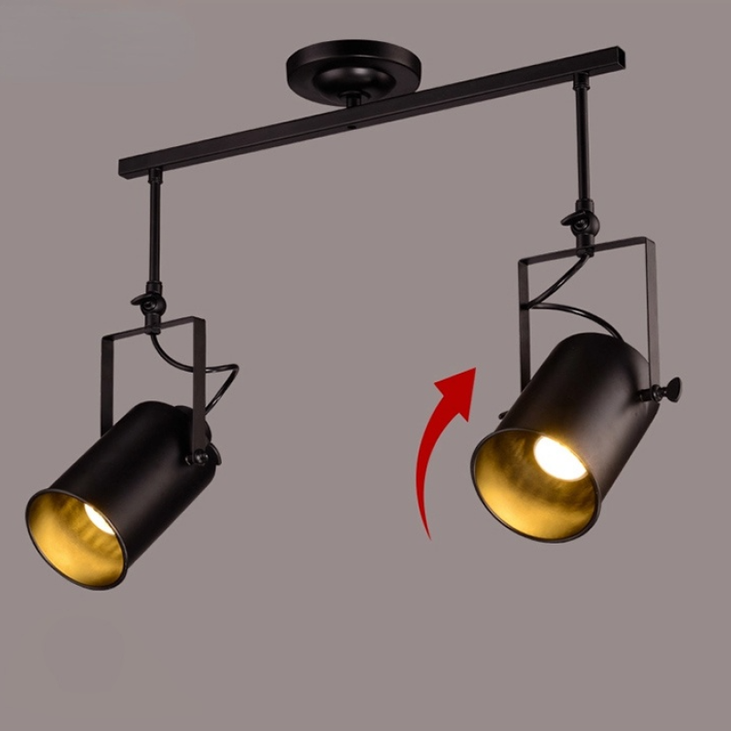 Silva Industriale LED Vintage Regolabile Plafoniere Nero Soggiorno/Camera da Letto