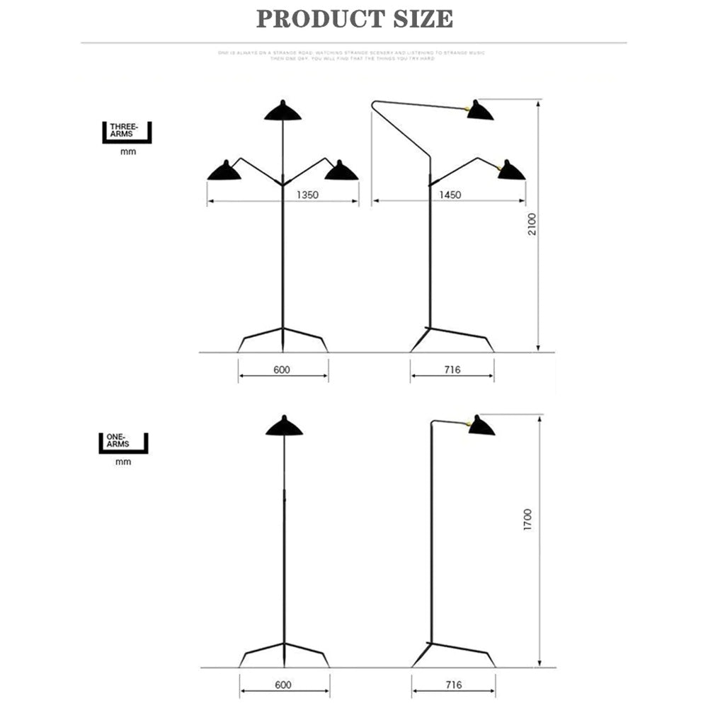 Arisha Industria Design LED Lampade da Terra Metallo Salotto/Studio