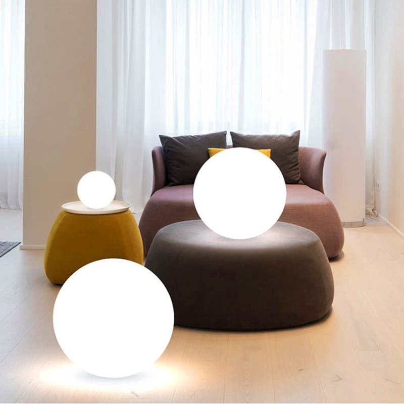 Aria Design LED Luce da Esterno Lampada da Terra Impermeabile Bianco Sfera Acrilico