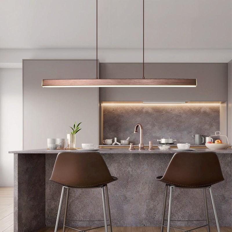 Arisha Moderna LED Lampada a Sospensione Metallo Nero/Marrone Lineare