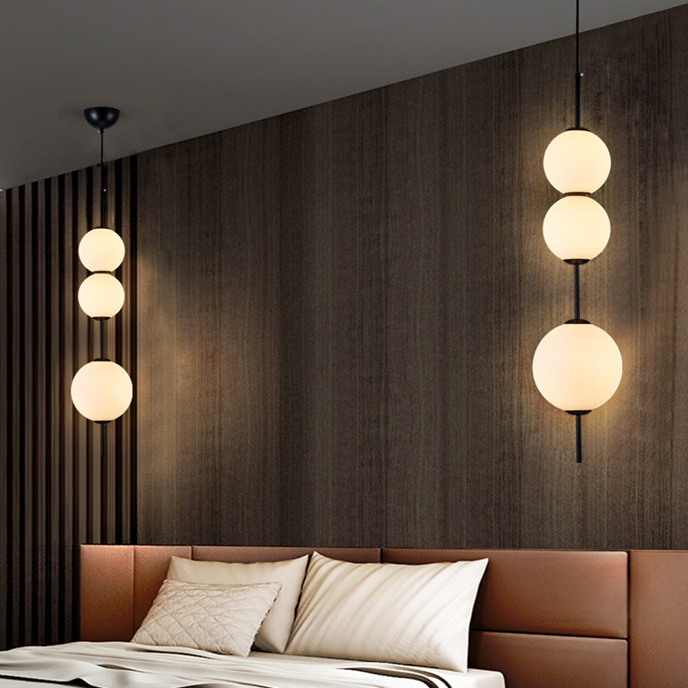 Valentina Design LED Creativo Palla Lampade a Sospensione Metallo Vetro Nero Soggiorno/Camera da Letto/Sala Studio
