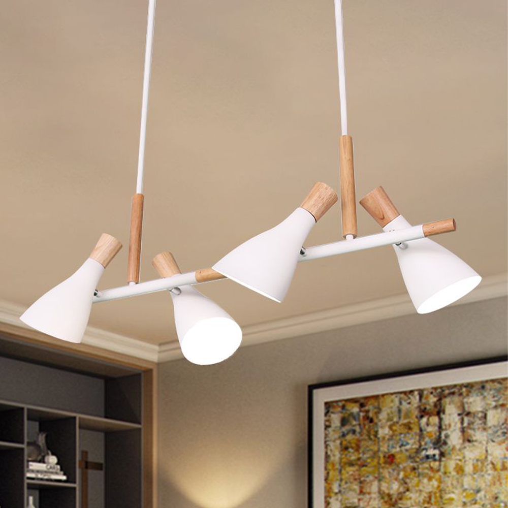 Valentina Lampade a Sospensione Nordico Corda Legno Bianco/Verde/Grigio