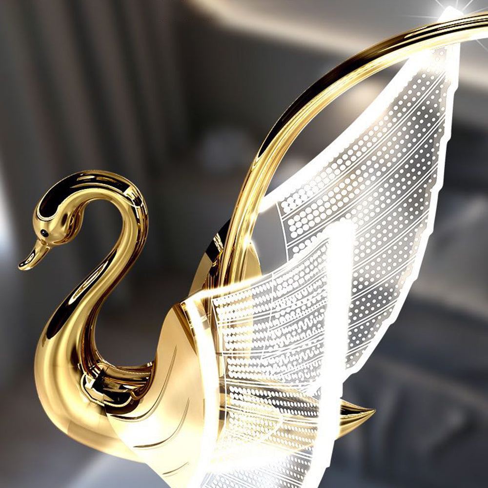 Arisha Design LED Cigno Lampada da Parete Acrilico Metallo Oro/Rosa Soggiorno/Camera da Letto