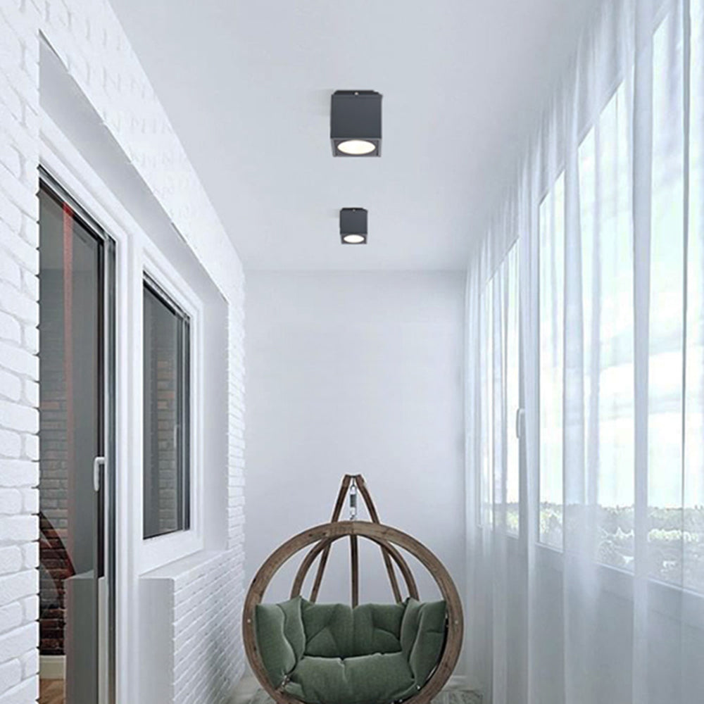 Ray Moderno Cube Metallo Vetro Plafoniere Corridoio
