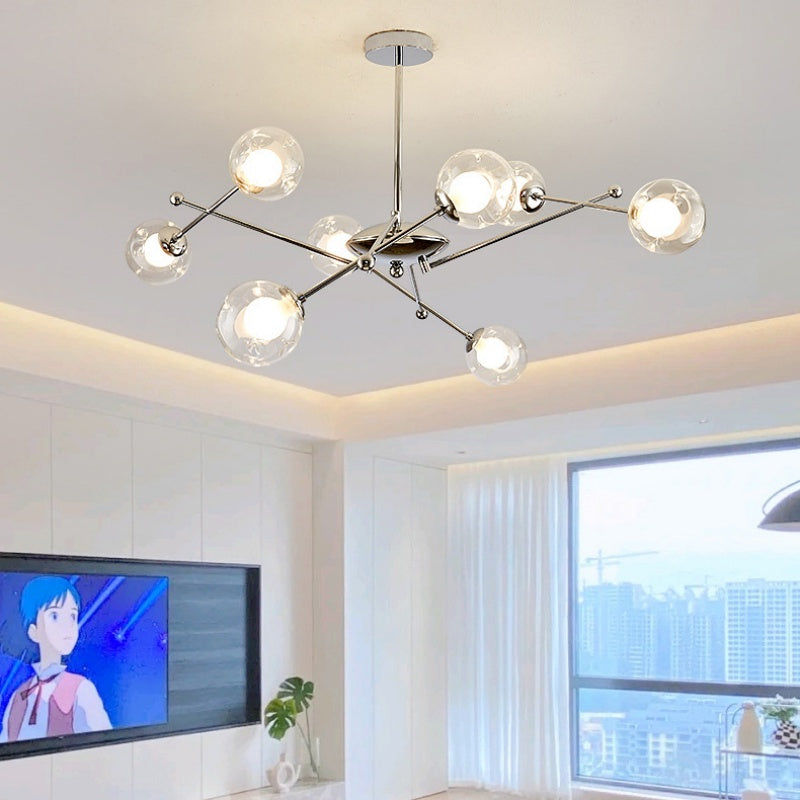 Valentina Moderno Metallo/Vetro Lux Lampadario Cromo Camera da letto/Soggiorno