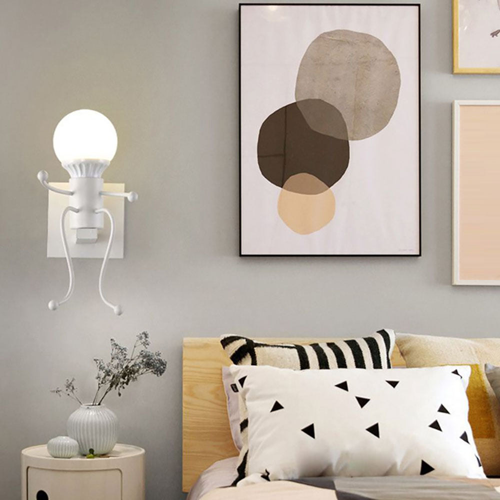 Luxo Moderno Decorativo LED Uomo Applique Metallo Bianco/Nero Camera da letto/Soggiorno/Bagno