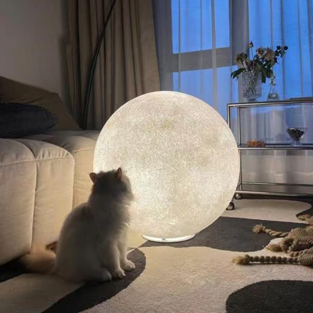 Aria Moderne LED Lampada da Terra Moon Resina Bianco Soggiorno