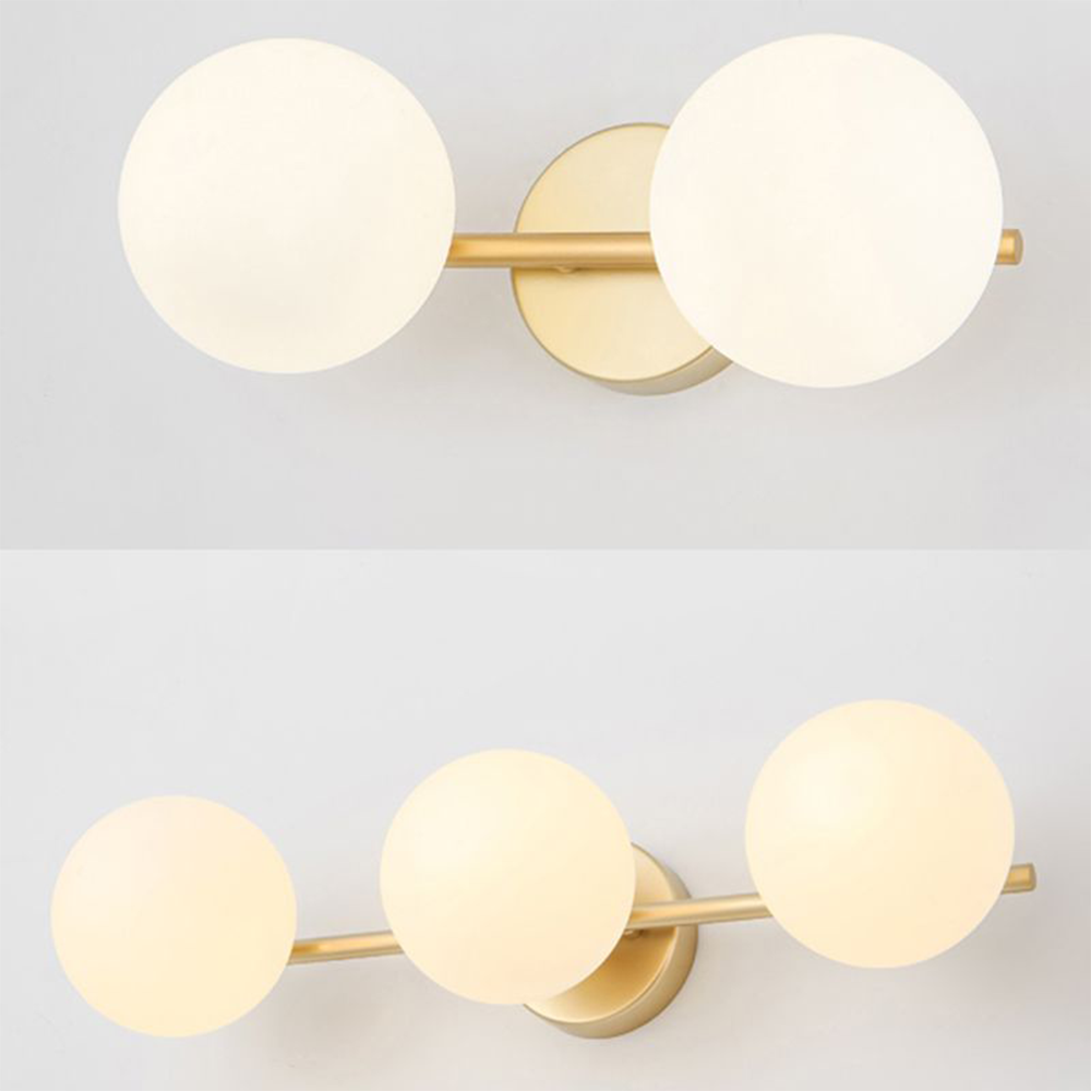 Valentina Moderno LED Applique Cupola Metallo Oro Vetro Bagno/Vanità