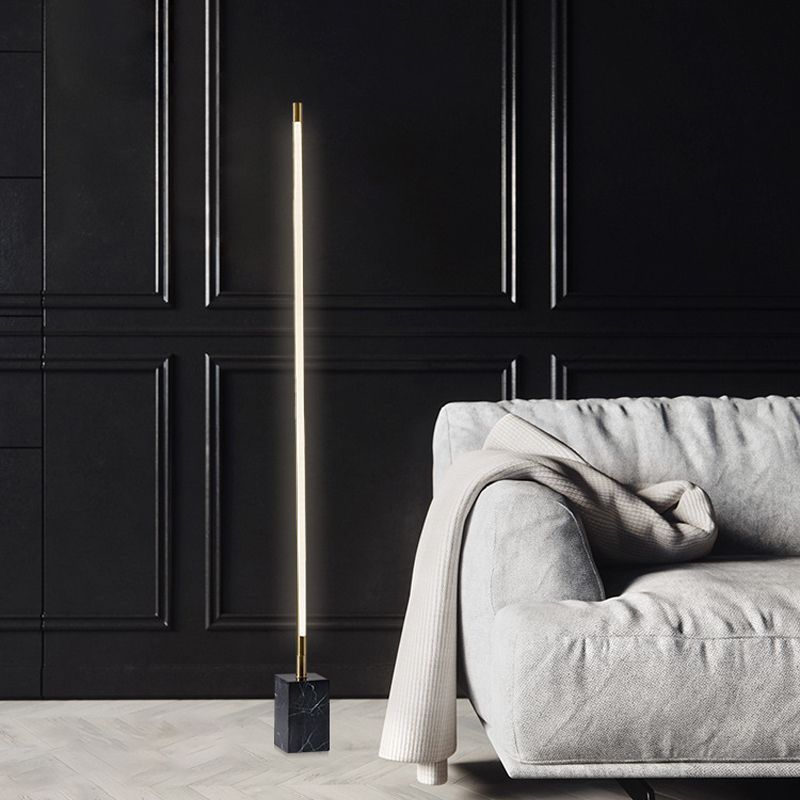 Arisha Minimalista LED Lampade da Terra Lineare Nero/Oro Metallo Marmo Soggiorno/Camera da Letto