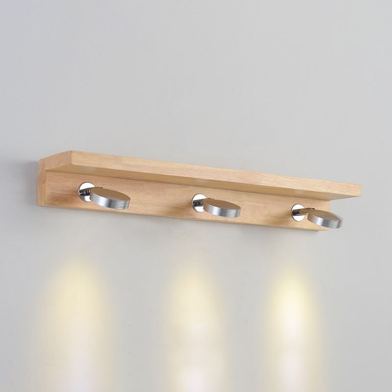 Muto Minimalista LED Lineare Applique Legno Marrone Soggiorno/Camera da Letto/Bagno