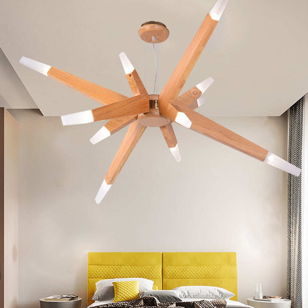 Muto Design LED Lampade a Sospensione Naturale Filiale Legno Fatto a Mano Soggiorno/Camera da Letto