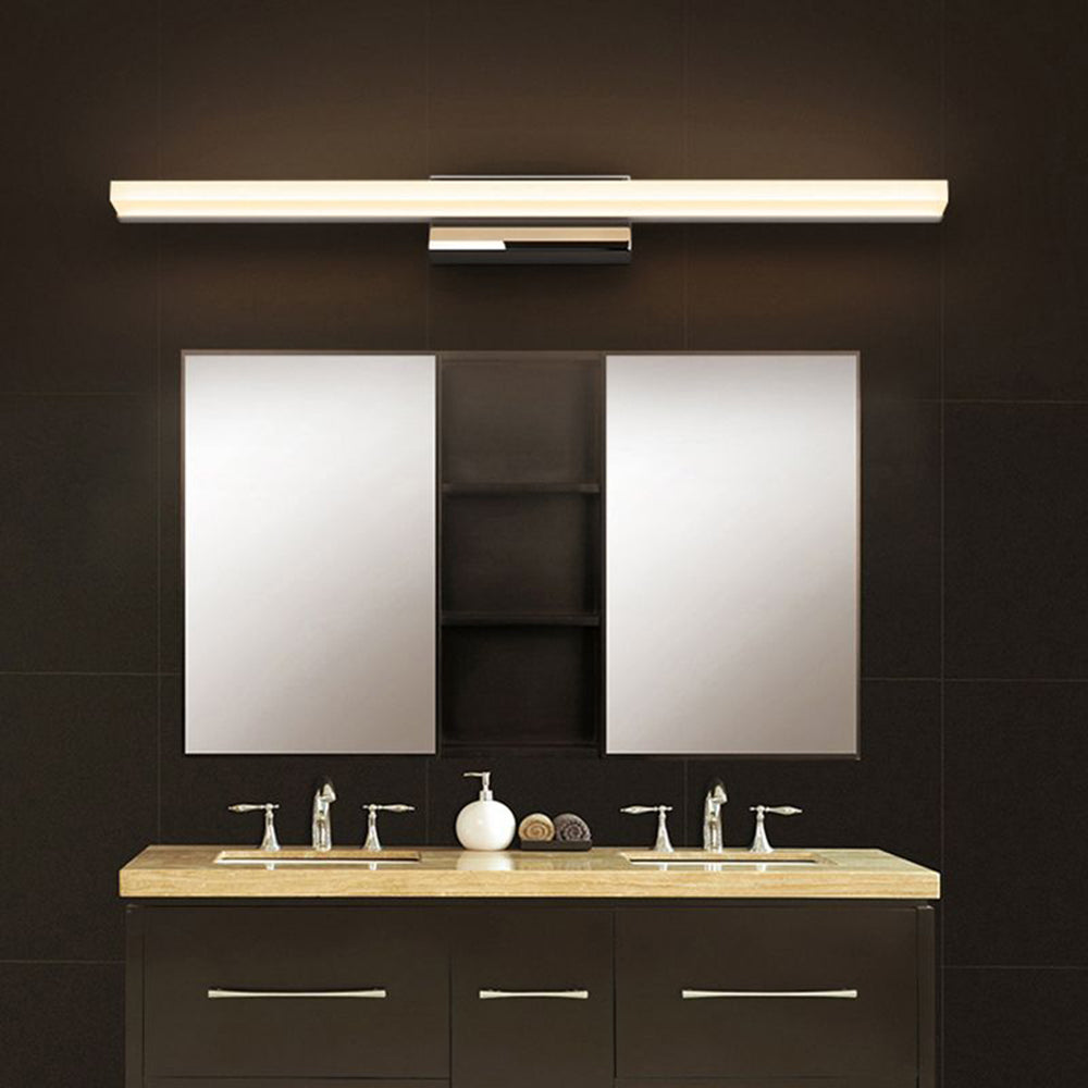 Arisha Minimalista LED Applique Metallo Nero/Cromo Lineare Specchio Vanità Bagno