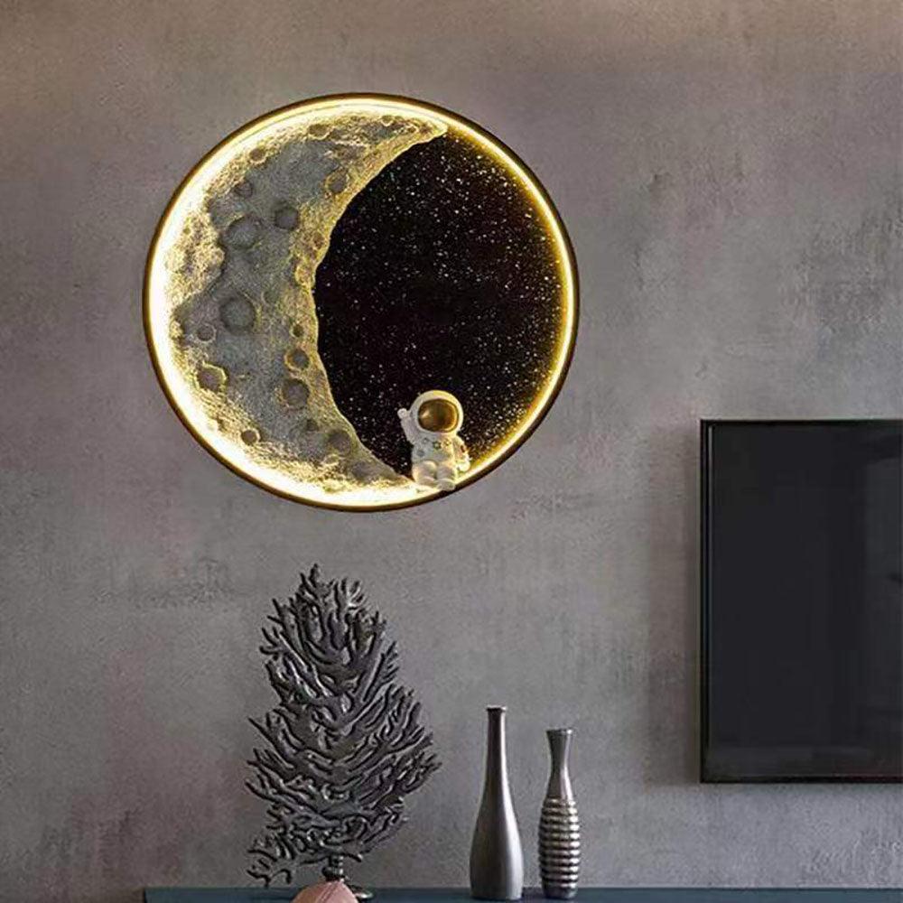 Aria Moderno Astronauta Luna Metallo Applique Camera da Letto