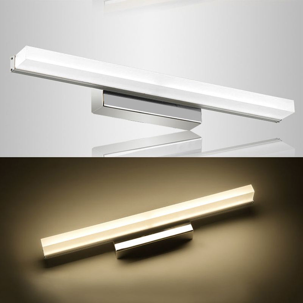 Arisha Moderno Classico LED Applique Metallo Acrilico Argento Specchio Bagno