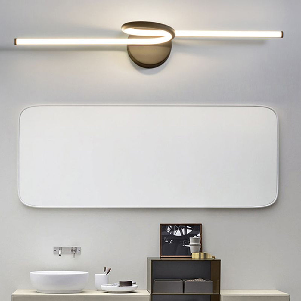 Arisha Applique Specchio Anteriore Curvo Vanità Metallo,Nero/Bianco