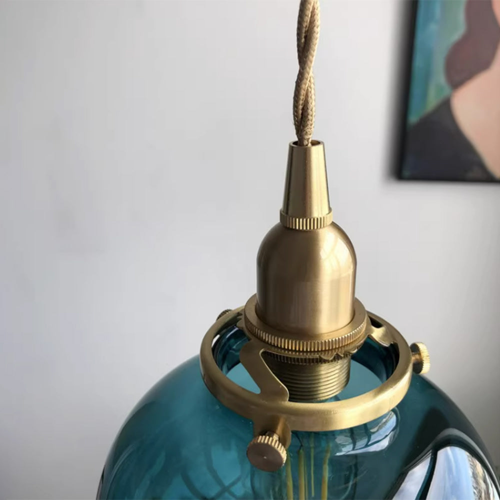 Valentina Retro Oval Vetro Metallo Lampade a Sospensione