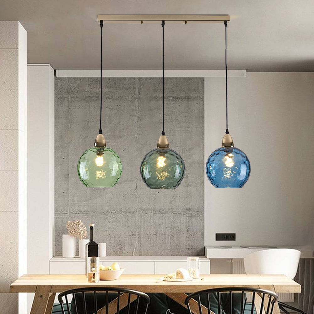 Valentina Design LED Lampada a Sospensione Vetro Ripple Acqua Variopinte Ciondolo Sfera Soggiorno/Camera da Letto