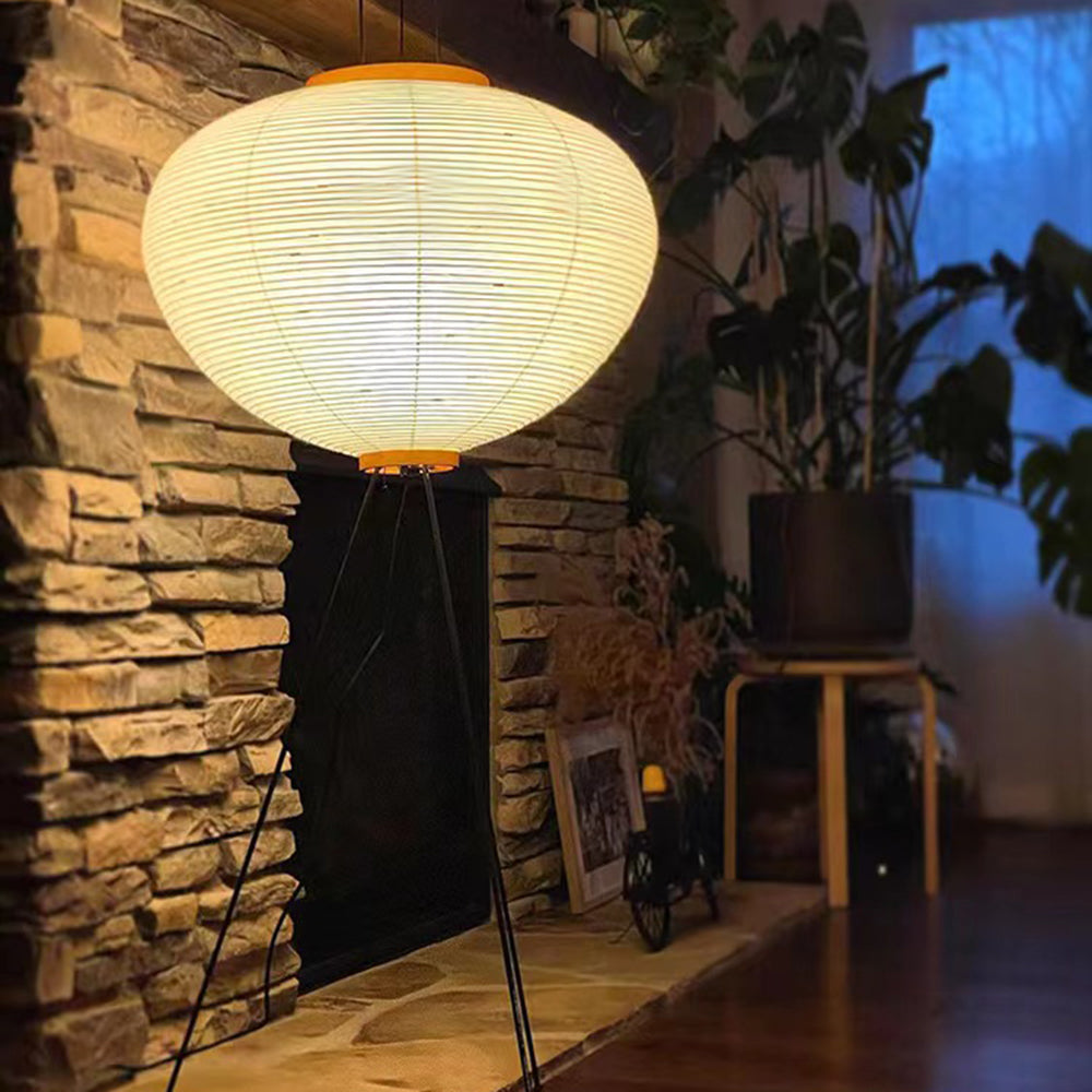 Ritta Moderne Minimalista Treppiede Lanterna Carta Lampade da Terra Bianco
