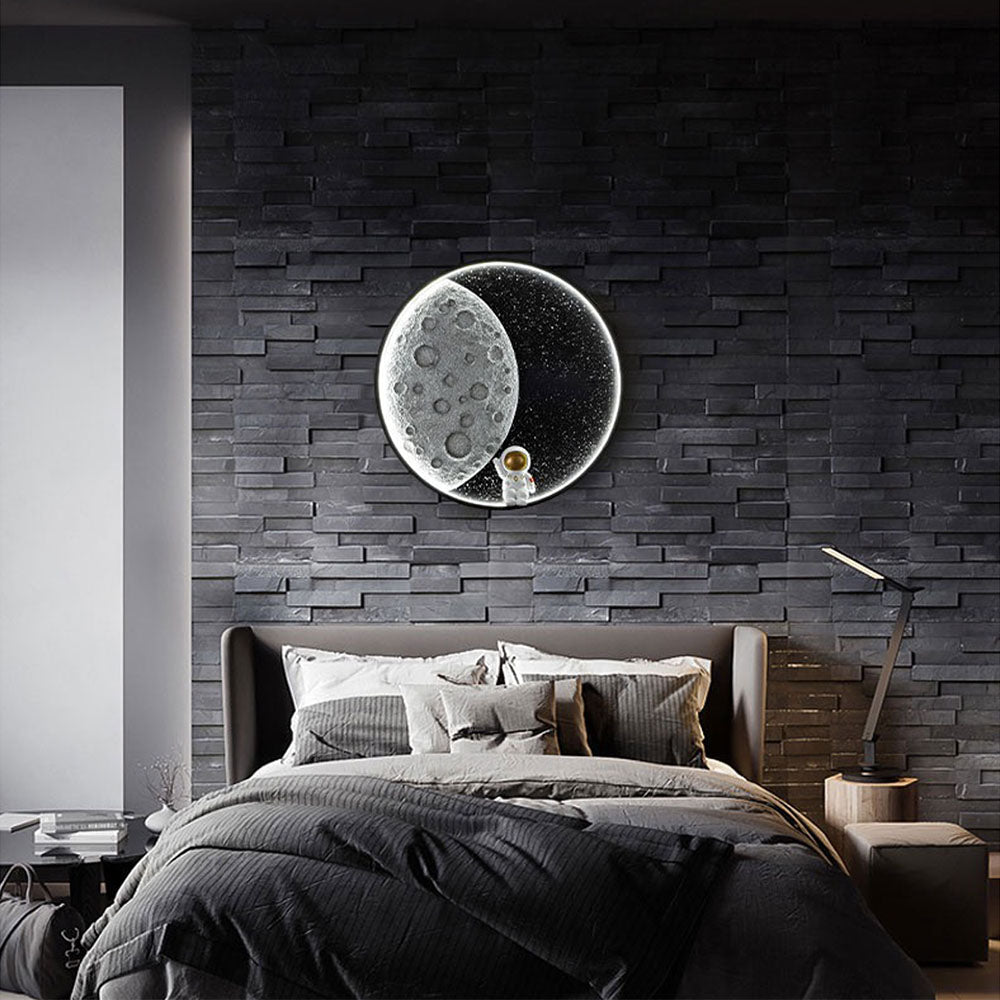 Aria Astronauta Rotondo Metallo Applique Camera da Letto