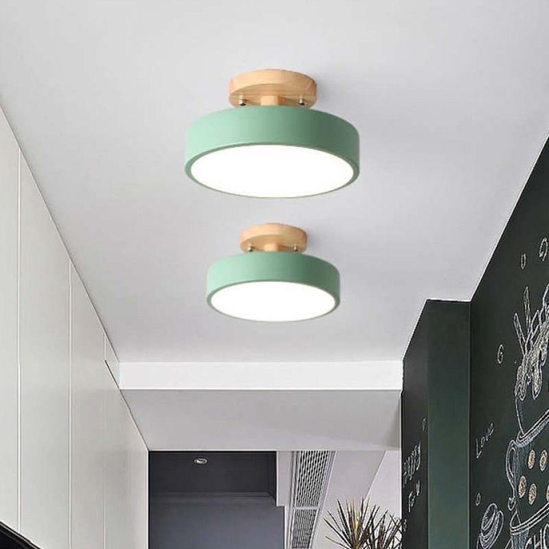 Arisha Moderne Design LED Plafoniere Ingresso Acrilico/Legno Rotonda Legno/Bianco/Rosa/Verde/Grigio