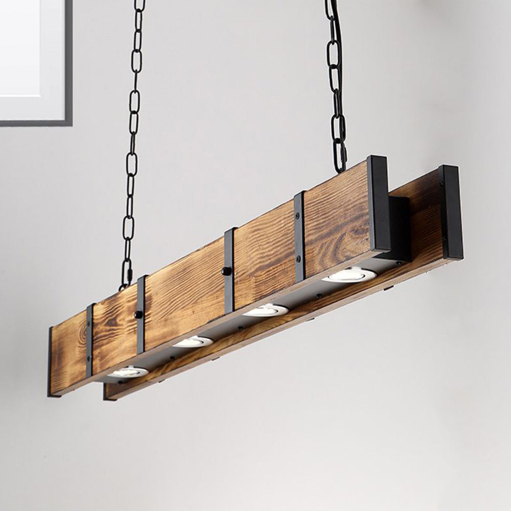 Silva Vintage LED Lampada a Sospensione Legno Lineare Soggiorno/Ristorante