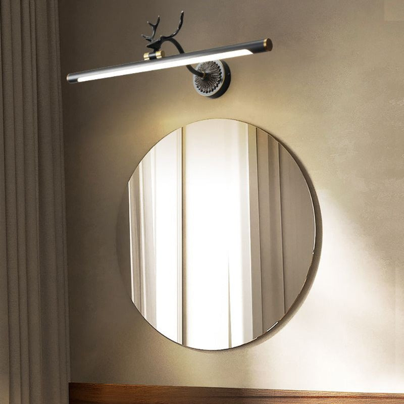 Arisha Applique Moderno LED Corno Cervo Forma Vanità Specchio Anteriore Nero/Ottone