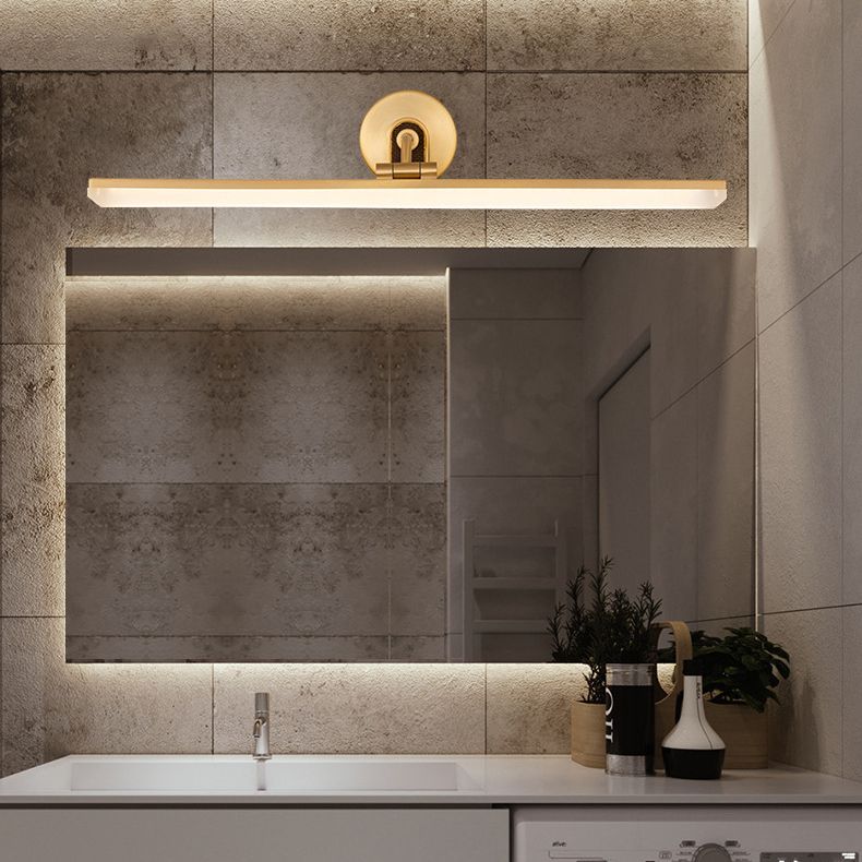 Applique Moderno Minimalismo Lungo LED Applique Metallo Oro Specchio Bagno
