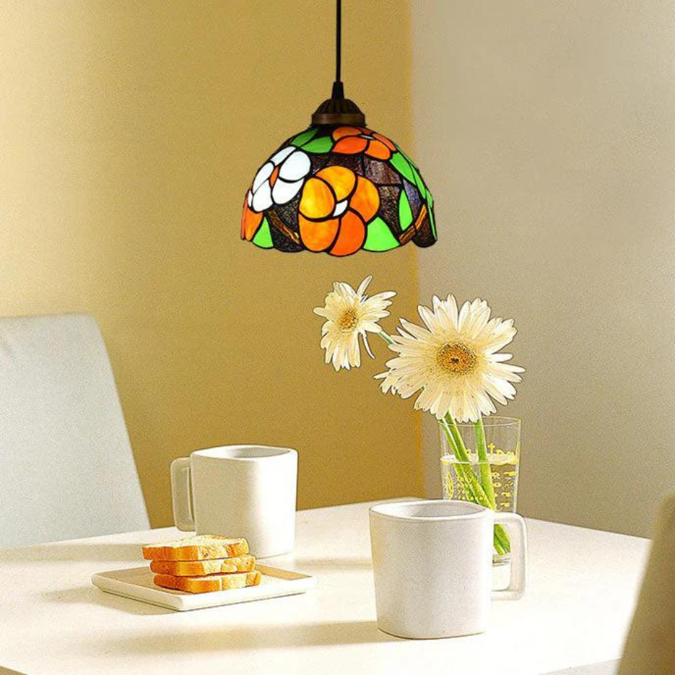Tiffany Vintage Metallo Vetro Lampade a Sospensione Soggiorno Camera da letto