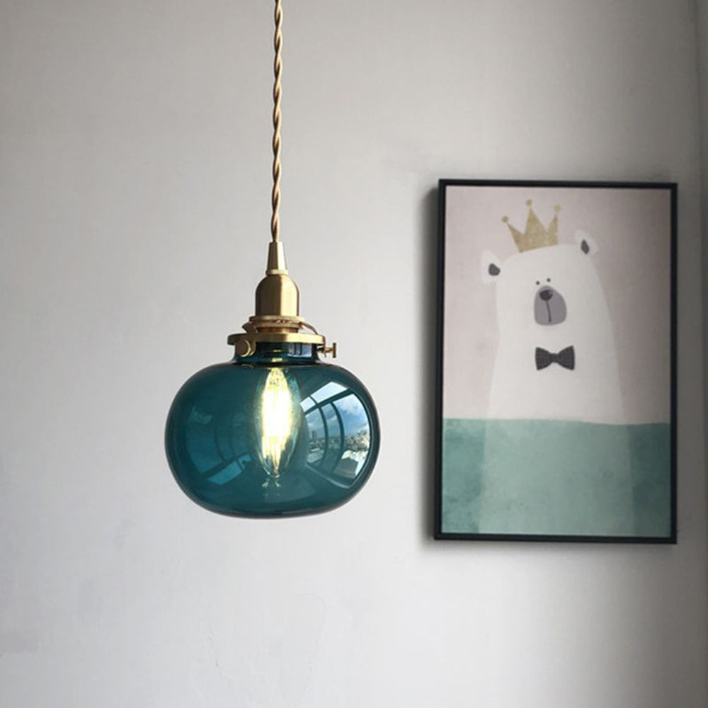 Valentina Retro Oval Vetro Metallo Lampade a Sospensione