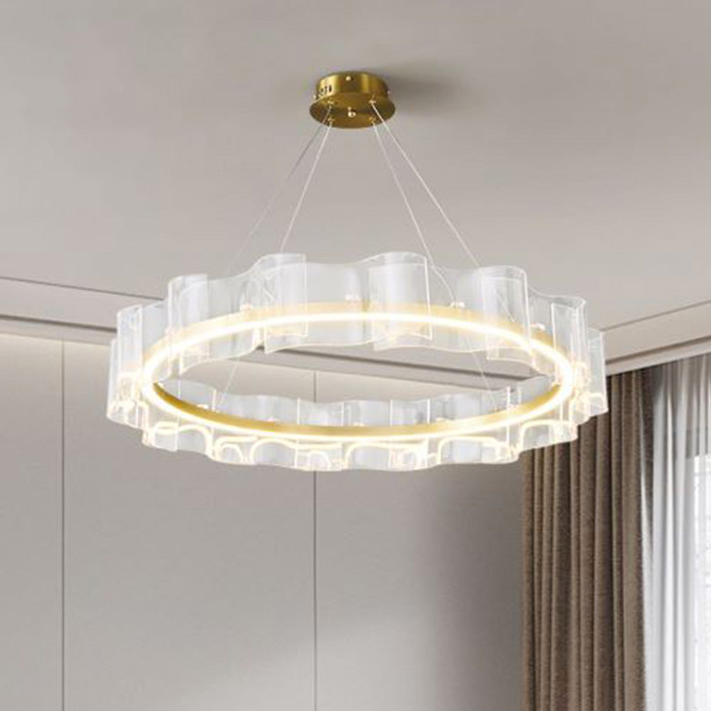 Arisha Creative Anello Metallo Acrilico Lampade a Sospensione