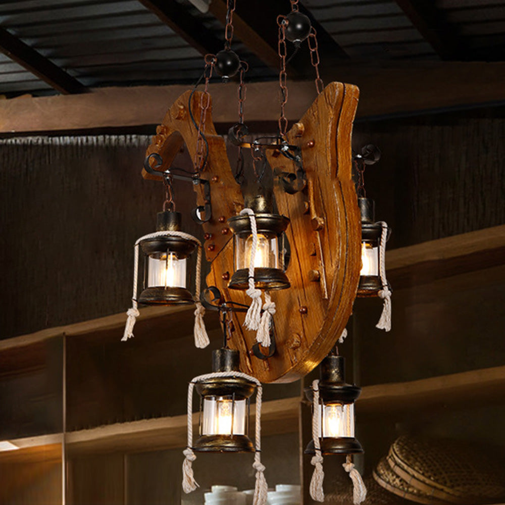 Epoch Lampade a Sospensione Retro Sassofono Metallo/Legno Noce
