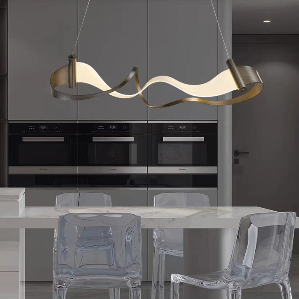 Arisha Lampade a Sospensione Metallo Oro Ondulata Moderne