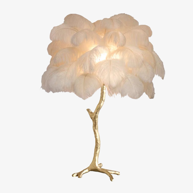 O'Moore Design LED Lampada da Terra Piuma Struzzo Lussa Soggiorno/Camera da Letto