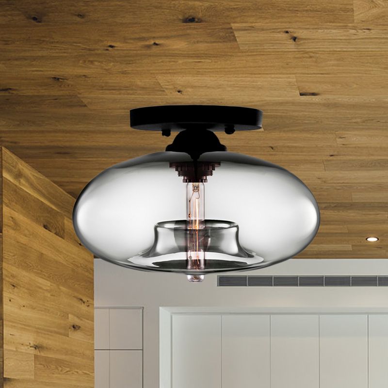 Arisha Industriale Arte Deco Globo Metallo Vetro Plafoniere Soggiorno