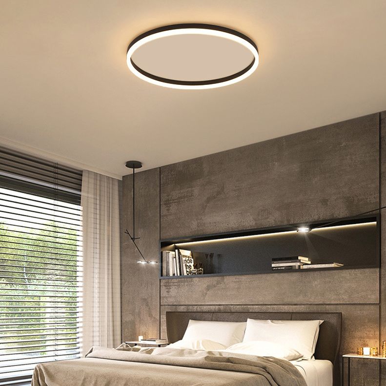 Arisha Minimalista LED Plafoniera Anello Metallo Nero