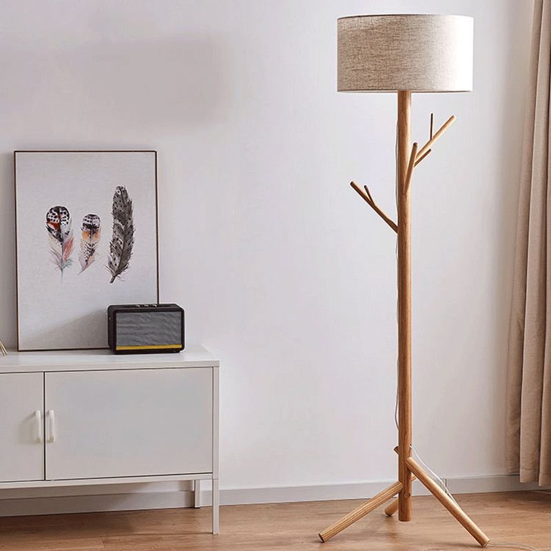 Muto Tessuto Legno Albero Giapponese Lampade da Terra